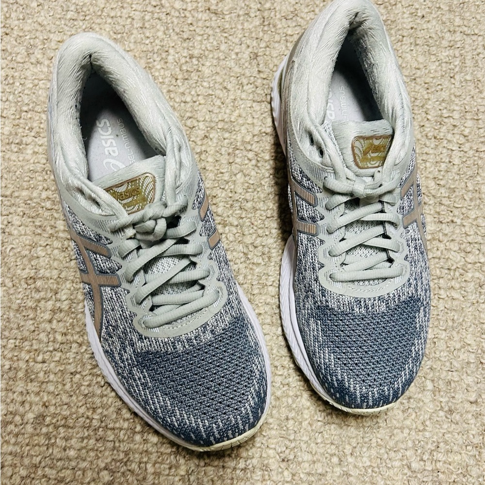 ASICS Gel Nimbus 22 1012A678 Women's Haze Pure Silver Athletic Shoes Size 7.5